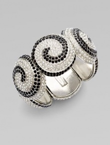 A stretch style that makes a statement. Pavé Swarovski crystals Electroplated rhodium Diameter, about 2¼ Made in USA 