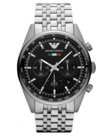 With the limited edition 2012 Olympic collection, Emporio Armani embraces their Team Italia pride with this striking steel watch with precise chronograph tech. Includes a gift box.