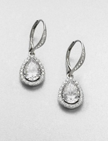 EXCLUSIVELY AT SAKS. An elegant and dazzling piece featuring a framed teardrop design. Cubic zirconiaCrystalsSterling silverDrop, about .5Lever backImported EXCLUSIVELY AT SAKS. An elegant and dazzling piece featuring a framed teardrop design. Cubic zirconiaCrystalsSterling silverDrop, about .5Lever backImported