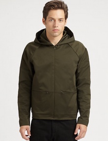 Offering a hint of stylish sheen, a hooded jacket with a concealed front zipper for a sleek look.Attached hoodConcealed front zipperZippered front pocketAbout 26 from shoulder to hemPolyesterHand washImported Offering a hint of stylish sheen, a hooded jacket with a concealed front zipper for a sleek look.Attached hoodConcealed front zipperZippered front pocketAbout 26 from shoulder to hemPolyesterHand washImported