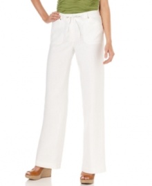These breezy petite linen pants from JM Collection instantly infuse your look with casual chicness. Pair them with a cotton tee and cardigan for total ease! These breezy petite linen pants from JM Collection instantly infuse your look with casual chicness. Pair them with a cotton tee and cardigan for total ease!