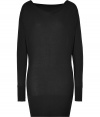 A contemporary feminine choice packed with wearing possibilities, DKNYs black cowl-neck pullover counts as a must for chic daytime looks - Oversized cowl neckline can also be worn off-the-shoulder, long sleeves, fine ribbed trim - Straight silhouette - Wear with everything from jeans and loafers to leather leggings and ankle boots