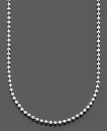 A jewelry collection classic. Bead chain necklace in 14k white gold. Approximate length: 16 inches + 2-inch extender. A jewelry collection classic. Bead chain necklace in 14k white gold. Approximate length: 16 inches + 2-inch extender.