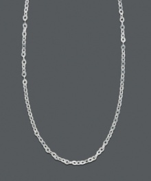 Stunning in its simplicity, a pendant isn't even necessary to make this 14k white gold cable chain shine. Adjustable. Approximate length: 16-20 inches. Stunning in its simplicity, a pendant isn't even necessary to make this 14k white gold cable chain shine. Adjustable. Approximate length: 16-20 inches.