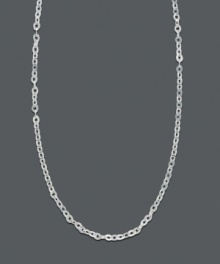 Stunning in its simplicity, a pendant isn't even necessary to make this 14k white gold cable chain shine. Adjustable. Approximate length: 16-20 inches.