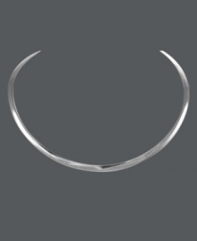Easy luxury that makes a bold statement. Necklace crafted in 14k white gold features a fashionable omega design. Approximate length: 18 inches. Approximate width: 5 mm. Easy luxury that makes a bold statement. Necklace crafted in 14k white gold features a fashionable omega design. Approximate length: 18 inches. Approximate width: 5 mm.