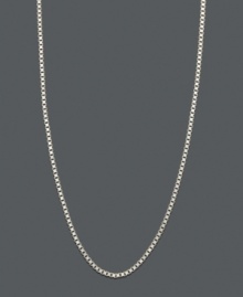 The perfect complement to your accessory collection. This 14k white gold necklace features a box link chain. Approximate length: 20 inches.