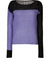 With its cool asymmetrical colorblocking and trend favorite open knit, Marc by Marc Jacobs two-tone pullover lends a fun modern edge to any outfit -  Wide neckline, long sleeves, dropped shoulders - Loosely fitted - Wear with a printed separates and edgy fashion sneakers