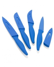Cut out for a chef's kitchen, this paring set features resin-coated high carbon stainless steel blades that provide strength and long-lasting durability for each and every task. The nonstick surfaces are masterfully controlled by the ergonomic non-slip handles. Cut out for a chef's kitchen, this paring set features resin-coated high carbon stainless steel blades that provide strength and long-lasting durability for each and every task. The nonstick surfaces are masterfully controlled by the ergonomic non-slip handles.