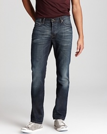 These jeans find that sweet spot between modern designer innovation and classic authenticity, cut with a slim, straight leg for go-to versatility and traditional appeal. These jeans find that sweet spot between modern designer innovation and classic authenticity, cut with a slim, straight leg for go-to versatility and traditional appeal.