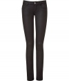 Heed the call of the wild with McQ Alexander McQueens slick, wolf-embroidered black cotton pants - Sexy, low rise slim cut, with belt loops, zip fly and button closure - Back pockets sit slightly lower, lifting and flattering the rear - Pair with a crisp white button down, a cardigan and t-shirt or a boxy silk top