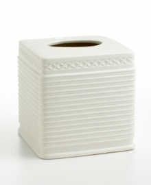 Tissues may be a practical necessity but they can always be dressed up to look harmonious in your bathroom. This tissue boutique is simple, yet elegant in all-white. Tissues may be a practical necessity but they can always be dressed up to look harmonious in your bathroom. This tissue boutique is simple, yet elegant in all-white.