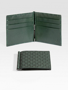 Classic wallet with money clip made of signature microguccisima leather.Six card slotsLeather4W x 4HMade in Italy Classic wallet with money clip made of signature microguccisima leather.Six card slotsLeather4W x 4HMade in Italy