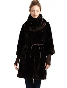 THE LOOKPlush faux fur constructionConcealed hook-and-eye closureBelted waistDual seam pocketsMatching faux fur neck warmer includedFinger less gloves includedTHE FITAbout 35 from shoulder to hemTHE MATERIALAcrylic/polyesterFully linedCARE & ORIGINDry cleanImportedModel shown is 5'9 (175cm) wearing US size Small. THE LOOKPlush faux fur constructionConcealed hook-and-eye closureBelted waistDual seam pocketsMatching faux fur neck warmer includedFinger less gloves includedTHE FITAbout 35 from shoulder to hemTHE MATERIALAcrylic/polyesterFully linedCARE & ORIGINDry cleanImportedModel shown is 5'9 (175cm) wearing US size Small.