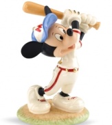 A good sport, Mickey is ready to round the bases in this glazed porcelain figurine from the Lenox Mickey Mouse and Friends collection.