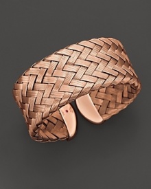 Bold, woven rose sterling silver cuff by Roberto Coin.