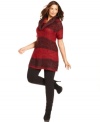 Get your leggings set for Elementz' short sleeve plus size tunic sweater, showcasing on-trend stripes!