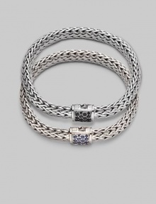 From the Classic Chain Collection. A signature sterling silver chain highlights a blue sapphire pavé clasp.Blue sapphire Sterling silver Length, about 7¼ Width, about ¼ Clasp closure Made in Bali Please note: Bracelets sold separately. From the Classic Chain Collection. A signature sterling silver chain highlights a blue sapphire pavé clasp.Blue sapphire Sterling silver Length, about 7¼ Width, about ¼ Clasp closure Made in Bali Please note: Bracelets sold separately.