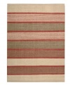 Variegated striping gives way to understated sophistication in the Horizon area rug from Calvin Klein. Generously thick wool fibers are hand tufted in India for remarkable strength and detailed design.