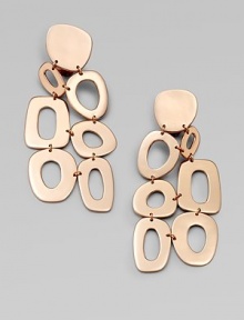 Smooth, organic shapes in sterling silver and 18k gold, finished with the warmth of 18k rose goldplating in a pretty cascade design. 18k gold and sterling silver with 18k rose goldplatingDrop, about 3¼Post backImported Smooth, organic shapes in sterling silver and 18k gold, finished with the warmth of 18k rose goldplating in a pretty cascade design. 18k gold and sterling silver with 18k rose goldplatingDrop, about 3¼Post backImported