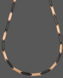 A unique mix. This stylish men's necklace combines rectangular links made of black and brown ion-plated stainless steel. Approximate length: 24 inches. A unique mix. This stylish men's necklace combines rectangular links made of black and brown ion-plated stainless steel. Approximate length: 24 inches.