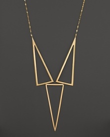 Geometric shapes lend modern edge to this 14K gold necklace from Lana.