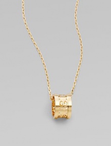 From the Icon Twirl Collection. A signature GG barrel pendant in polished 18k gold hangs from a delicate chain link.18k yellow gold Adjustable length, about 15, 15¾ & 16½ Pendant width, about ¼ Lobster clasp closure Imported From the Icon Twirl Collection. A signature GG barrel pendant in polished 18k gold hangs from a delicate chain link.18k yellow gold Adjustable length, about 15, 15¾ & 16½ Pendant width, about ¼ Lobster clasp closure Imported