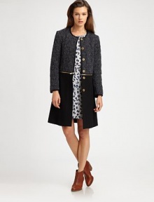 Subtle quilting and a zippered hem characterize this wool-rich sweater coat. CrewneckLong sleevesHidden button frontSlash pocketsZippered hemFully linedAbout 37 from shoulder to hem70% wool/18% polyester/12% acrylicDry cleanImportedModel shown is 5'10 (177cm) wearing US size Small. Subtle quilting and a zippered hem characterize this wool-rich sweater coat. CrewneckLong sleevesHidden button frontSlash pocketsZippered hemFully linedAbout 37 from shoulder to hem70% wool/18% polyester/12% acrylicDry cleanImportedModel shown is 5'10 (177cm) wearing US size Small.