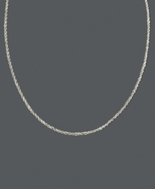 Add a simple chain to your neckline for a seamless look. Unique twisted chain features an intricate rope design crafted in 14k white gold. Approximate length: 20 inches. Add a simple chain to your neckline for a seamless look. Unique twisted chain features an intricate rope design crafted in 14k white gold. Approximate length: 20 inches.