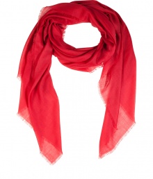With a lighter weight cashmere and contemporary fringed edges, Jil Sanders crimson scarf is a luxe way to polish your look - Allover fringed edges - Wear over a leather jacket, button-down and tailored ankle trousers With a lighter weight cashmere and contemporary fringed edges, Jil Sanders crimson scarf is a luxe way to polish your look - Allover fringed edges - Wear over a leather jacket, button-down and tailored ankle trousers