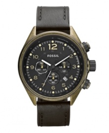 Vintage inspiration soars across this Flight watch by Fossil. Vintage inspiration soars across this Flight watch by Fossil.