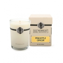 Archipelago's Pineapple Ginger boxed candle adds a decorative touch to any room and fills the home with intoxicating fragrance for up to 50 hours. Archipelago's Pineapple Ginger boxed candle adds a decorative touch to any room and fills the home with intoxicating fragrance for up to 50 hours.