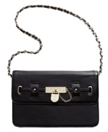 Give your style some posh appeal with this sleek shoulder bag from AK Anne Klein. Luxe, golden hardware and chic chain-link detail are instantly eye-catching, while the interior is perfectly sized to meet your day-to-night demands. Give your style some posh appeal with this sleek shoulder bag from AK Anne Klein. Luxe, golden hardware and chic chain-link detail are instantly eye-catching, while the interior is perfectly sized to meet your day-to-night demands.