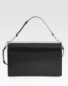 A sleek, refined shape of extra-smooth leather with detachable straps for a truly versatile style. Adjustable, detachable leather top handle, 6½-8½ dropAdjustable, detachable shoulder strap, 13½-15 dropMagnetic snap closureThree inside open pockets13¾W X 9H X 1¾DMade in Italy