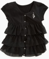 Tiered ruffles make this floaty chiffon fabric shirt from Baby Phat even more fun and flowy.