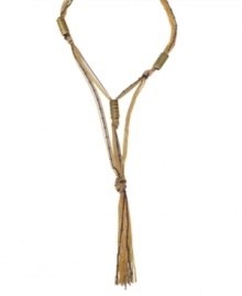 Get all tied up in style that makes a statement. BCBGeneration's trendy tassel necklace features an intricate web of gold tone, silver tone, and hematite tone mixed metal chains. Approximate length: 24 inches. Approximate drop: 2 inches. Get all tied up in style that makes a statement. BCBGeneration's trendy tassel necklace features an intricate web of gold tone, silver tone, and hematite tone mixed metal chains. Approximate length: 24 inches. Approximate drop: 2 inches.