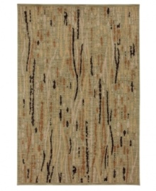 Soft streaks in neutral hues swim against a sea of gentle sage on this plush area rug from Karastan. Woven from lush nylon that delivers softness underfoot and superb resistance to everyday wear. Soft streaks in neutral hues swim against a sea of gentle sage on this plush area rug from Karastan. Woven from lush nylon that delivers softness underfoot and superb resistance to everyday wear.