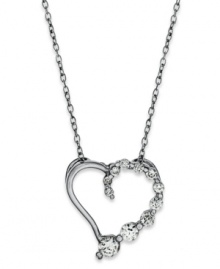 A romantic accent. Giani Bernini's pretty heart-shaped pendant features a cubic zirconia (3/4 ct. t.w.) set in sterling silver. Approximate length: 18 inches. Approximate drop: 1 inch. A romantic accent. Giani Bernini's pretty heart-shaped pendant features a cubic zirconia (3/4 ct. t.w.) set in sterling silver. Approximate length: 18 inches. Approximate drop: 1 inch.