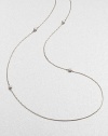 From the Petite Pavé Bead Collection. A long and graceful box-link chain of shining sterling silver, sprinkled with shimmering pavé diamond beads. Diamonds, 0.59 tcw Sterling silver Length, about 36 Lobster clasp Imported
