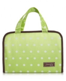Organization is key, especially when traveling. But who says you can't do it with style! This adorable cosmetic case by Jimeale features 3 removable bags, brush holder and zip pocket. Easy grip top handles make this portable design fashionably functional. Organization is key, especially when traveling. But who says you can't do it with style! This adorable cosmetic case by Jimeale features 3 removable bags, brush holder and zip pocket. Easy grip top handles make this portable design fashionably functional.