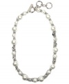 Nothing says sophistication like Givenchy. This elegant style combines shimmering glass pearls and sparkling crystals in a silver tone mixed metal setting. Approximate length: 16 inches + 2-inch extender.