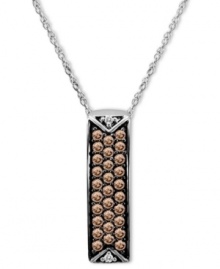 Sumptuous sparkle. Le Vian's shimmering rectangular-shaped pendant features round-cut chocolate diamonds (1/4 ct. t.w.) and white diamond accents. Crafted in 14k white gold. Approximate length: 18 inches. Approximate drop: 3/4 inch. Sumptuous sparkle. Le Vian's shimmering rectangular-shaped pendant features round-cut chocolate diamonds (1/4 ct. t.w.) and white diamond accents. Crafted in 14k white gold. Approximate length: 18 inches. Approximate drop: 3/4 inch.