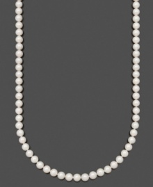 Add a touch of long and luxurious pearls to your look. This polished strand by Belle de Mer features A+ Akoya cultured pearls (8-8-1/2 mm) set in 14k gold. Approximate length: 36 inches. Add a touch of long and luxurious pearls to your look. This polished strand by Belle de Mer features A+ Akoya cultured pearls (8-8-1/2 mm) set in 14k gold. Approximate length: 36 inches.