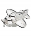 Junior pilots and proud parents take imaginary flight with the super-cute Zoom Zoom musical airplane from Reed & Barton. With a cartoonish charm and silver-plated finish, this adorable airliner plays Twinkle, Twinkle Little Star.