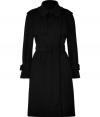 This sleek and sophisticated wool-blend coat from Paule Ka will upgrade your cold weather staples - Spread collar, epaulets, long sleeves with belted cuffs, concealed front button placket, flap detailed front yoke, self-tie waist belt, back yoke with storm flap - Wear with a slinky cocktail sheath and heels or skinny jeans and a pullover