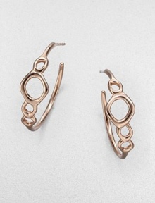 A sculptural design in sterling silver and 18k gold, finished in the warm glow of 18k rose goldplating. Sterling silver and 18k gold with 18k rose goldplatingLength, about .86Post backImported 