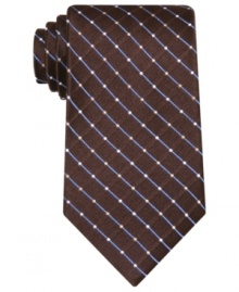 Pinpoint your dressed-up look with this grid tie from Geoffrey Beene. Pinpoint your dressed-up look with this grid tie from Geoffrey Beene.