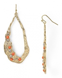 The dazzling drop and crystal accents of these textured earrings from Aqua makes a striking statement. This pair is sure to stand out from the in-crowd. The dazzling drop and crystal accents of these textured earrings from Aqua makes a striking statement. This pair is sure to stand out from the in-crowd.