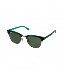 A counter-culture favorite as stylish today as ever, Ray-Bans Clubmaster sunglasses lend a timeless retro feel to every outfit - Mock tortoise plastic half-frames and handles with green reverse, gunmetal-toned metal half-frames and bridge, clear nose-pieces, green semi-mirrored lenses - Lens filter category 3 - Comes with a logo-stamped semi-hard carrying case - An iconic choice destined to become your four season favorites A counter-culture favorite as stylish today as ever, Ray-Bans Clubmaster sunglasses lend a timeless retro feel to every outfit - Mock tortoise plastic half-frames and handles with green reverse, gunmetal-toned metal half-frames and bridge, clear nose-pieces, green semi-mirrored lenses - Lens filter category 3 - Comes with a logo-stamped semi-hard carrying case - An iconic choice destined to become your four season favorites
