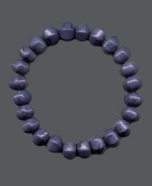 A chic, beaded look is perfect for any season. Avalonia Road's slip-on stretch bracelet features carved sodalite beads (10-11 mm). Bracelet stretches to fit the wrist. Approximate length: 7-1/2 inches.